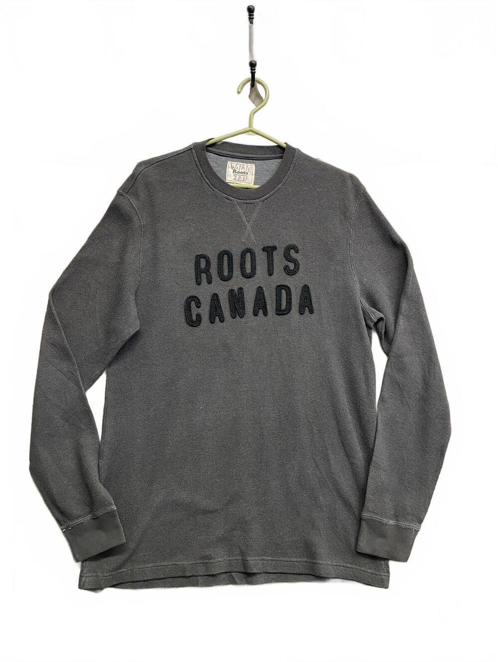 Vintage Y2K Roots Canada Men's Long Sleeve Waffle Shirt Size Medium